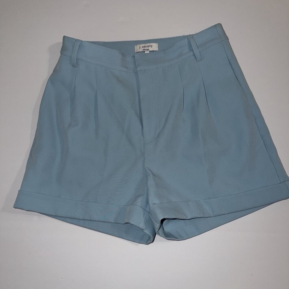j. society Light Blue Shorts size 6 Easter Spring Dressy‎ Cuffed Pleated Preppy